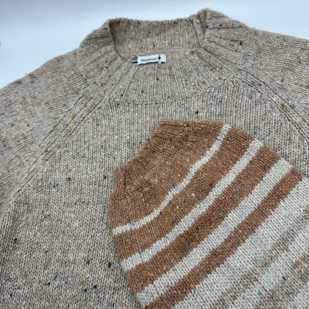 Smartwool Merino Wool Alpaca Blend Striped Sweater‎ Cozy Winter Balloon Sleeve L